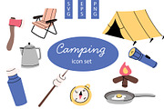 Cute Set with Camping Icons, an Object Graphic by Milota (Thumbnail 1 of 3)