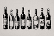 Hand Drawn Wine Vector Set, a Food Illustration by Alternate Studio (Thumbnail 2 of 10)