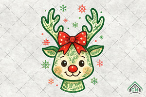 Coquette Green Millennial Christmas, an Illustration by Craft Nest