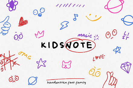 KIDSNOTE. Different Fonts Set +EXTRA, a Symbol Font by Luxfont