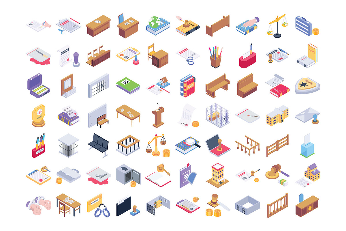 Law And Justice Isometric Icons Pack, an Icon by Vector Portal (Photo 2 of 5)