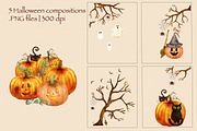 Halloween Party clipart set, a Seasonal Illustration by Aurella Art (Thumbnail 4 of 12)