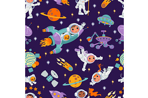 Space Elements Seamless Pattern