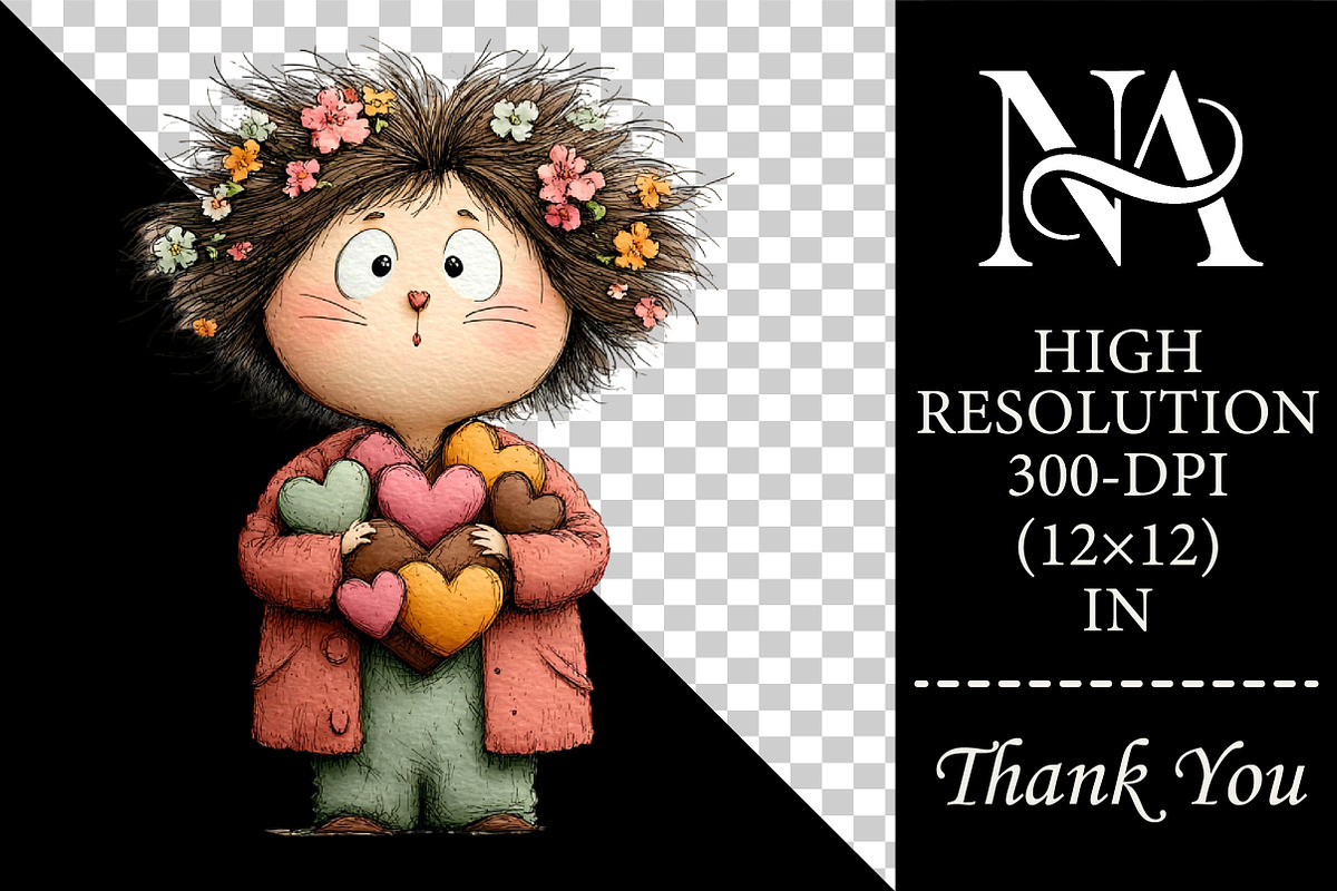 Whimsical Valentine Cat Boys Clipart, an Illustration by RobertsArt (Photo 2 of 6)
