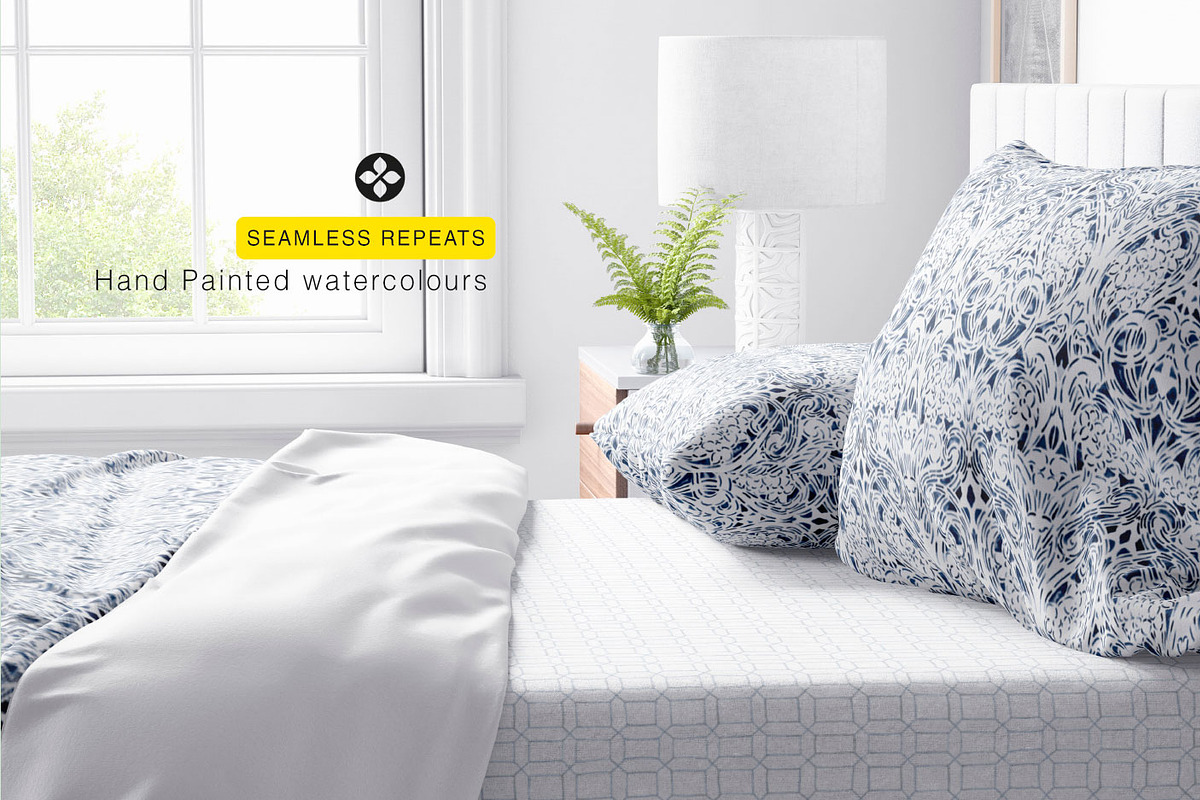 Indigo Collection, 16 Patterns+ sets, a Pattern Graphic by TSTUDIO