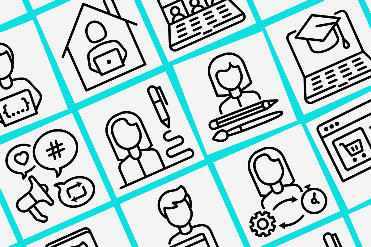 Work From Home  | 16 Thin Line Icons, an Outline Icon by Alex Blogoodf (Photo 9 of 15)