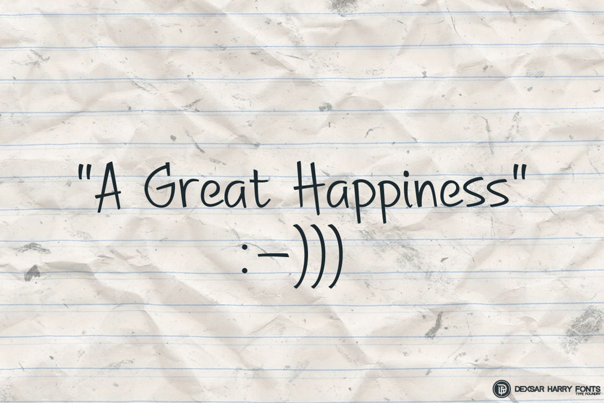 A Great Happiness - Handwritten Font