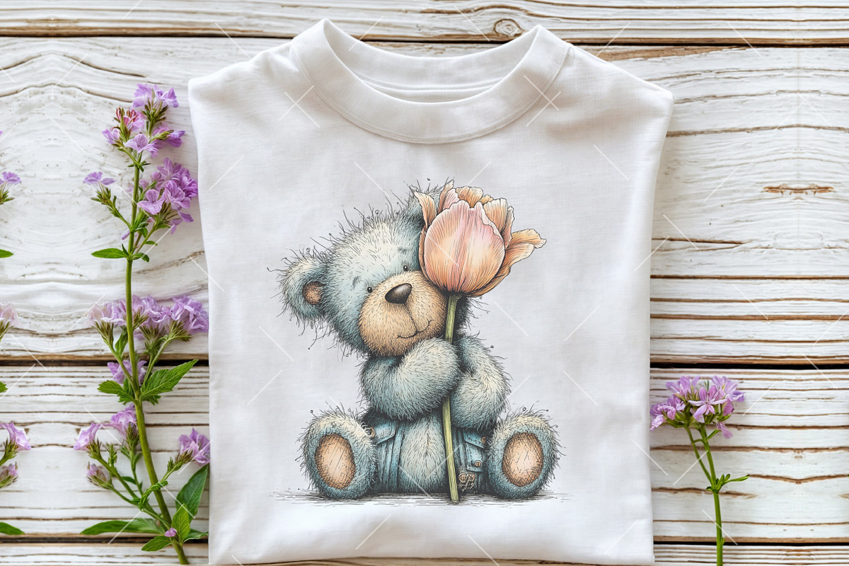 Icy Blue Spring Teddy Bear Clipart, an Illustration by OK Design (Photo 4 of 6)