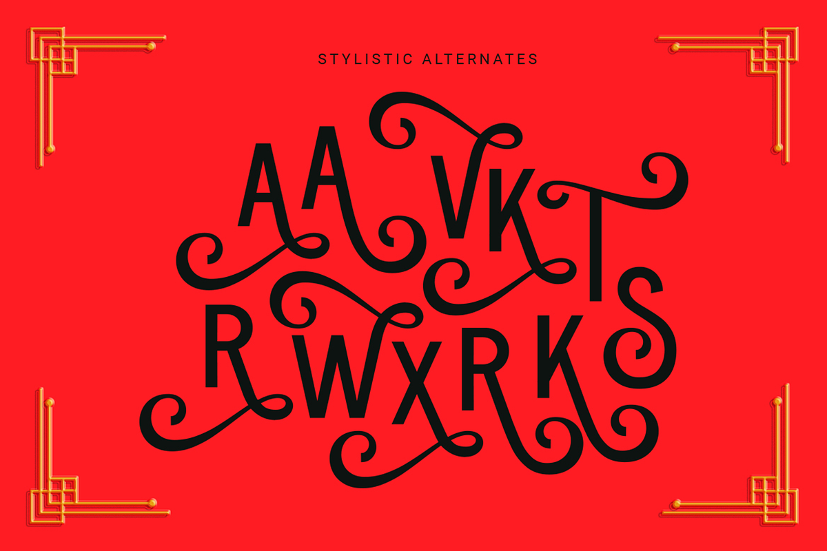 Alteria - Vintage Ornamental Fonts, a Sans Serif Font by Konstantine Studio (Photo 3 of 4)