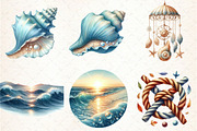 Summer Coastal Serenity Clipart, an Illustration by Libby Wishes (Thumbnail 7 of 7)