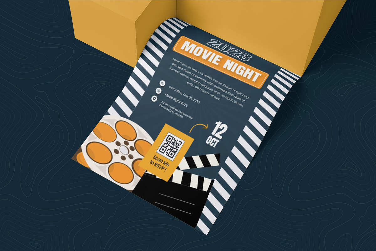 Movie Night Flyer, a Flyer Template by Esensifiksi.studio (Photo 2 of 2)