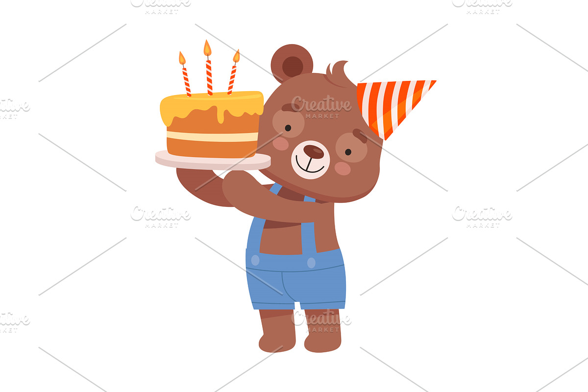 Smiling Bear Character Wearing, an Animal Illustration by TopVectors