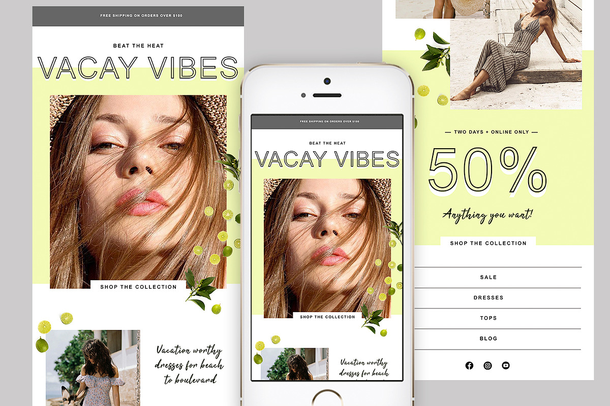Tropical Fashion Email Template, an Email Template by Edit & Go Templates (Photo 3 of 8)