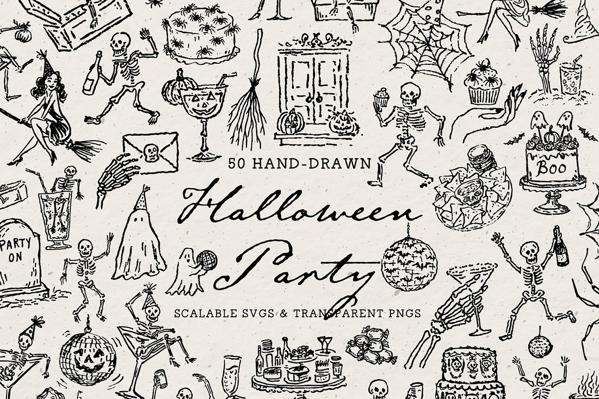 Halloween Clipart Bundle, Spooky Set, a Seasonal Illustration by The October Creative (Photo 5 of 13)