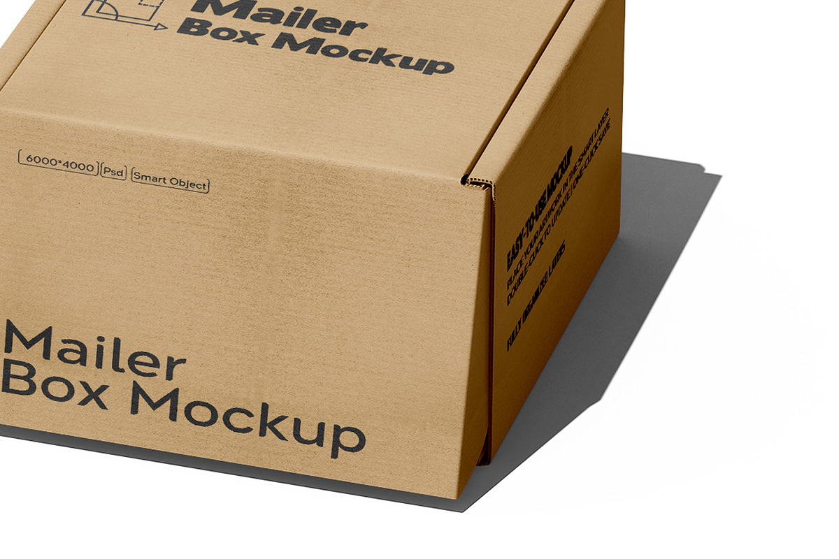 Square Kraft Mailer Box Mockup Set, a Packaging Mockup by pixelmock (Photo 11 of 16)
