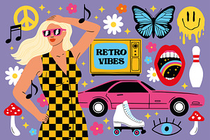 "RETRO VIBES" Graphics Bundle