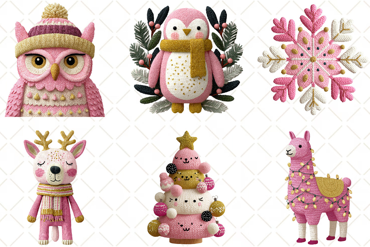 Crochet Christmas Clipart, an Illustration by Black Bird Studio (Photo 4 of 6)