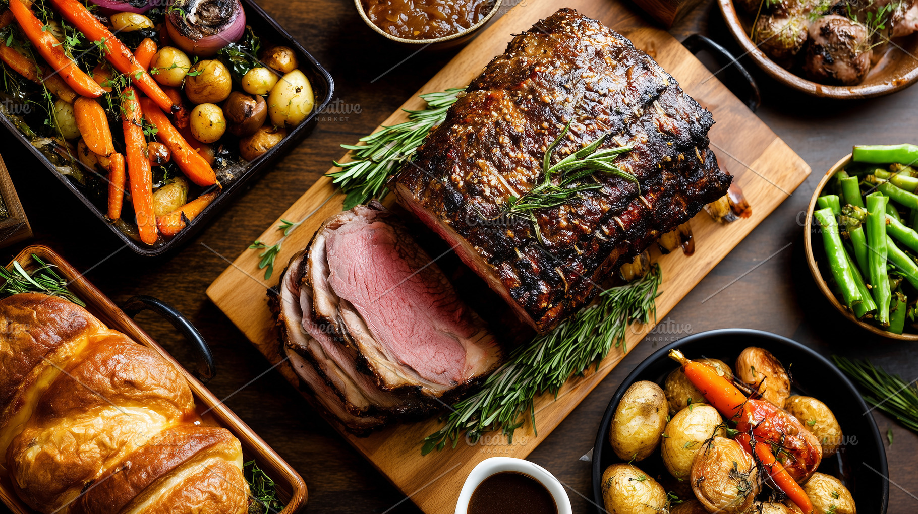 Festive table setting with a juicy, a Food & Drink Photo by MistyDay