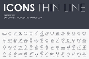 Agriculture Thinline Icons