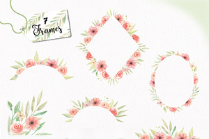 Watercolor Flower Clipart Peach