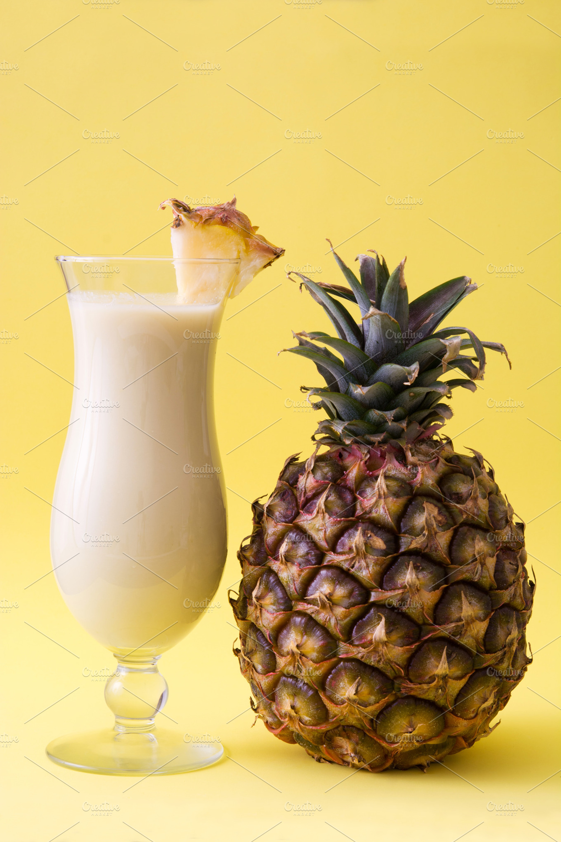 Piña colada cocktail and pineapple featuring pineapple, piña colada, and, a Food & Drink Photo by etorres69