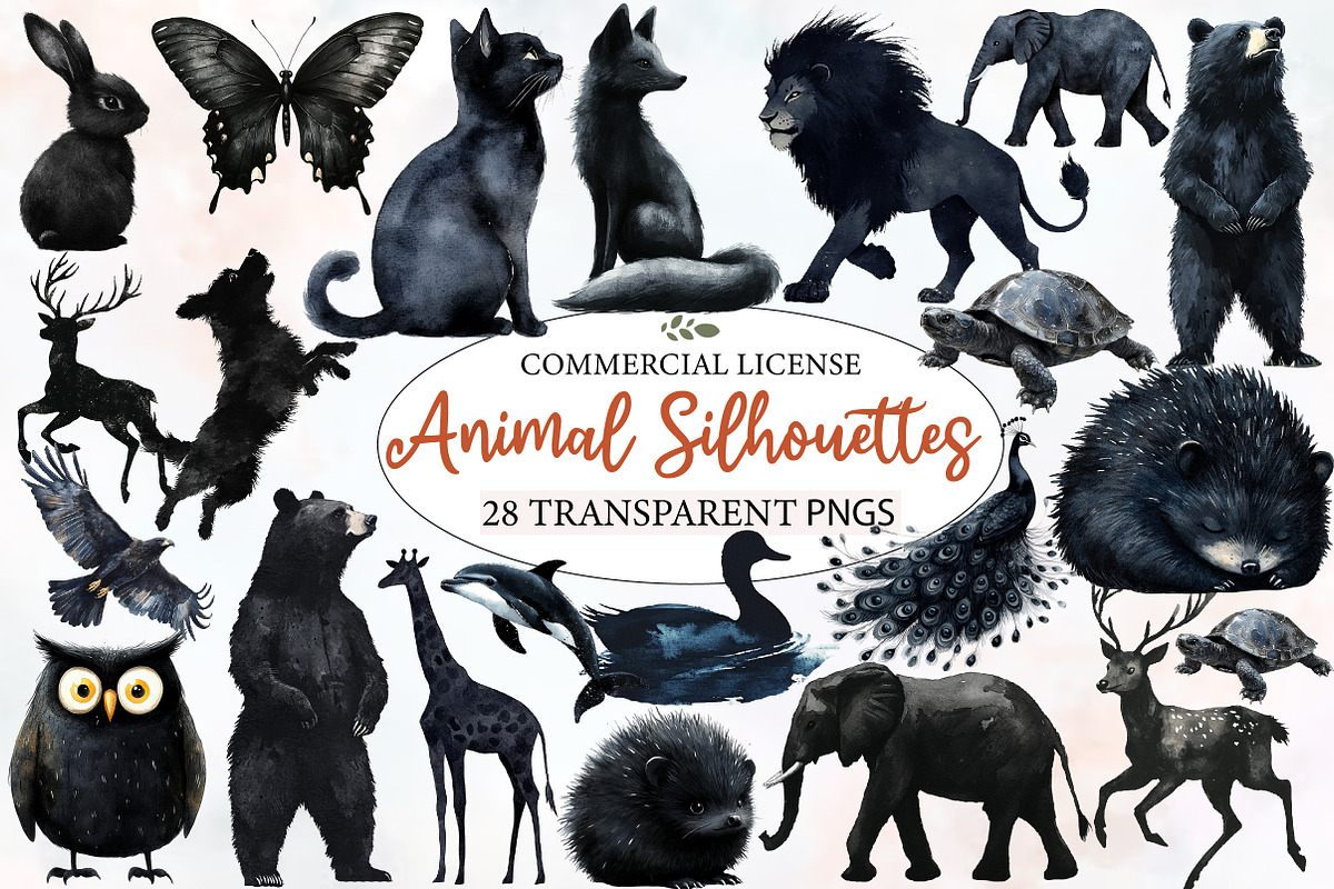 Animal Silhouettes Clipart, an Illustration by Designworld (Photo 1 of 9)