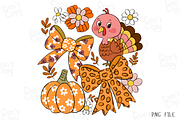 Fall Turkey Coquette Png, a Graphic by Clipart Bloom (Thumbnail 1 of 2)