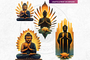 Modern Golden Buddha Clipart Set, a Decorative Illustration by ThatsDesignArt (Thumbnail 9 of 10)