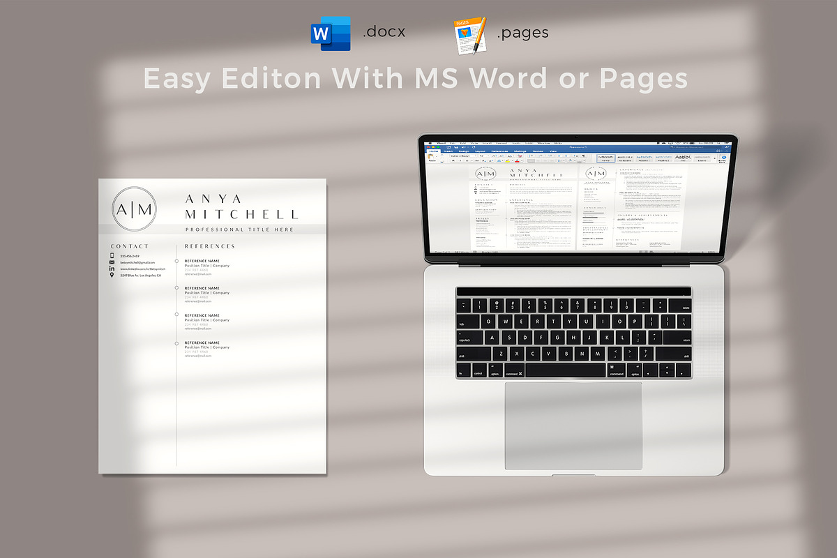1, 2 and 3 Page Resume CV Design, a Resume Template by HIRED Design Studio (Photo 5 of 12)