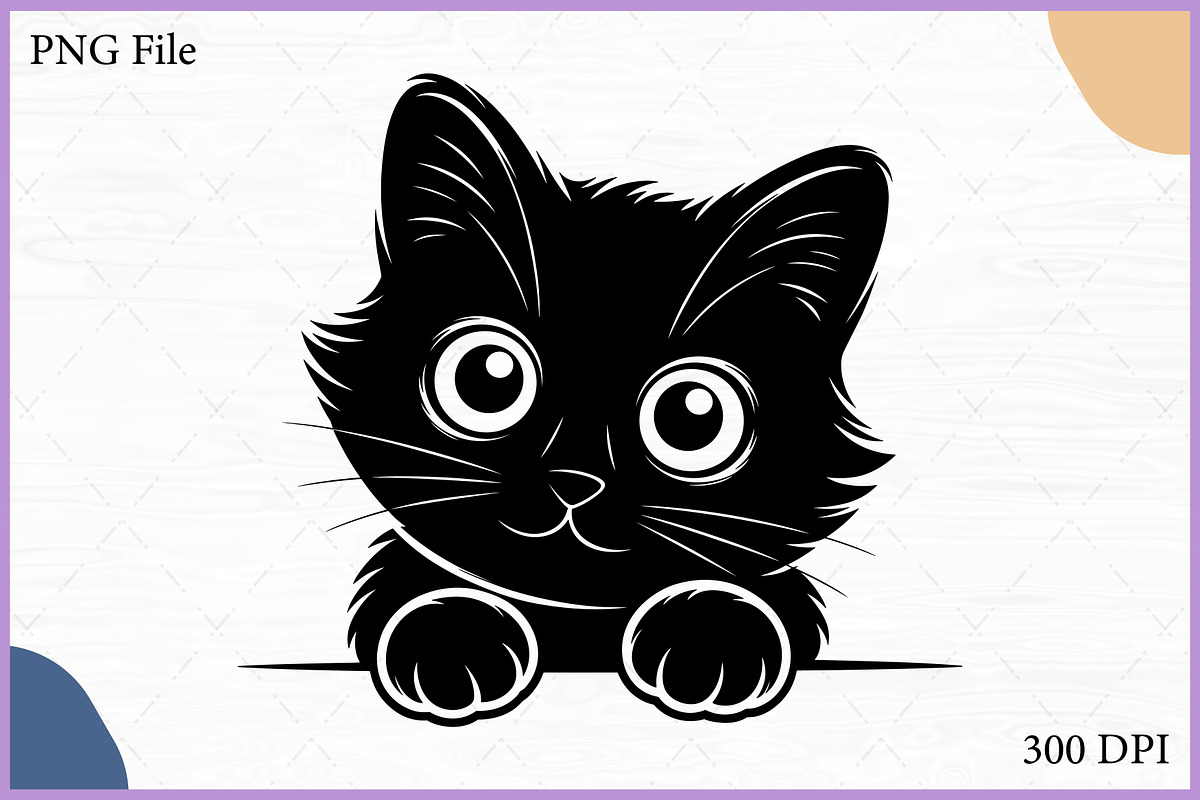 Black Cat Peeking Clipart SVG Bundle, an Animal Illustration by Gfx Expert Team (Photo 17 of 18)