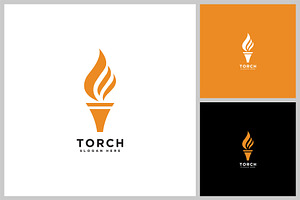 icon logo torch design template, a Branding & Logo Template by quadrazo