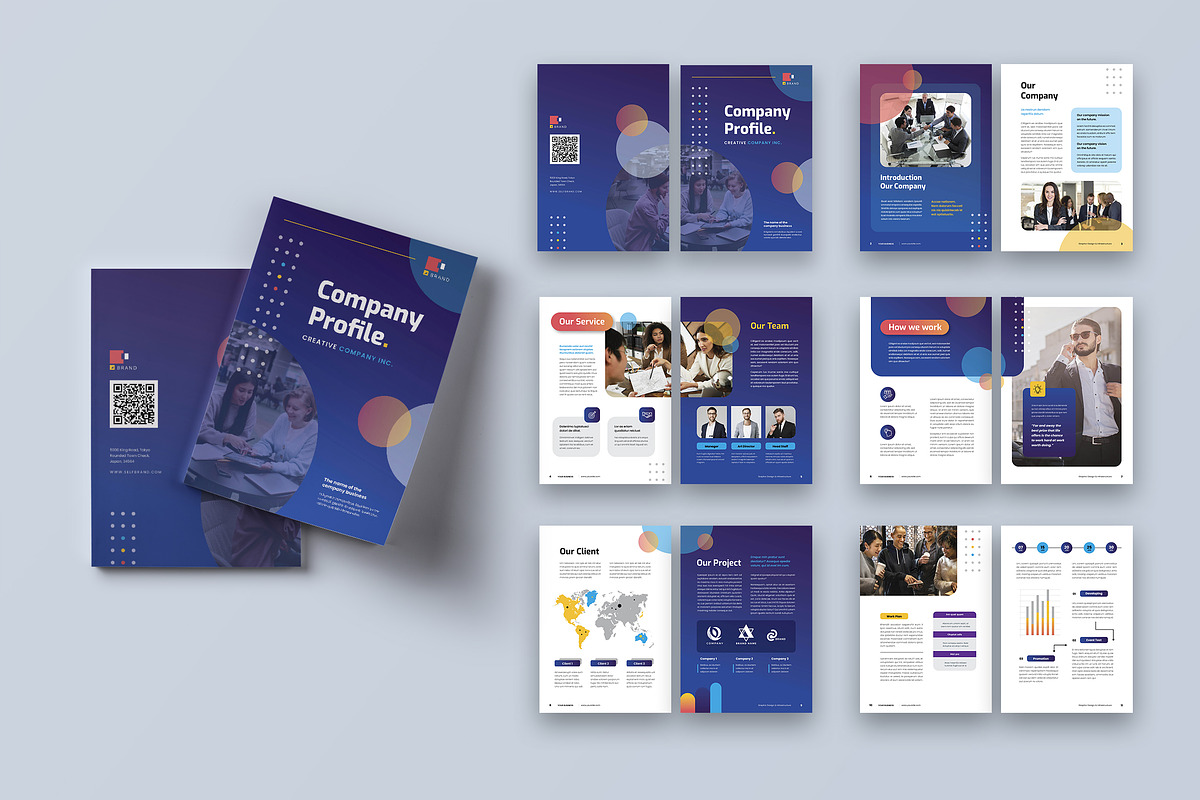Company Profile Dark Blue Color, a Print Template by UICreative (Photo 1 of 4)
