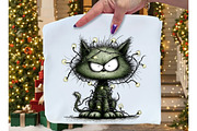 Quirky Christmas Cats Clipart Bundle, an Illustration by Dream Creation (Thumbnail 7 of 9)