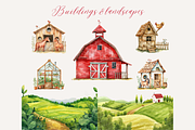 Cute Farm Animals Clipart, an Animal Illustration by ClipArtCharm (Thumbnail 4 of 5)