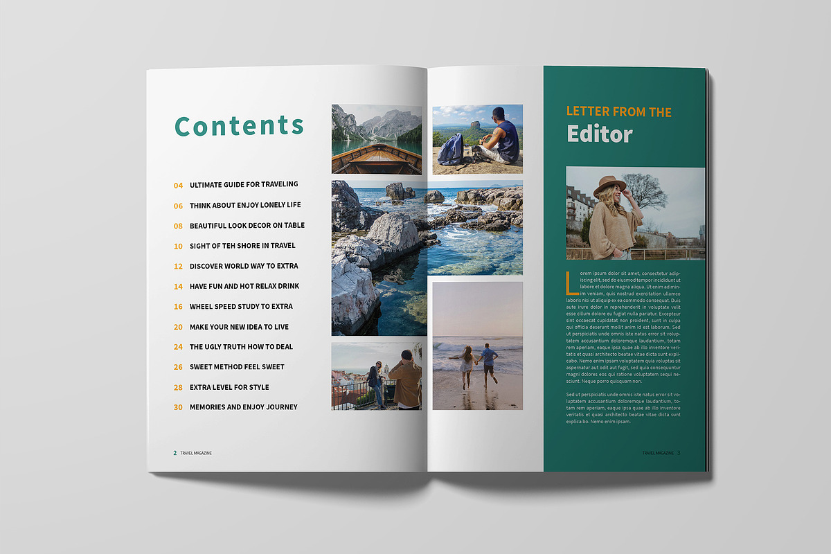 Travel Magazine Template, a Magazine Template by xtratimebd (Photo 2 of 9)