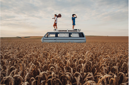 Young couple man with a guitar and, a Person Photo by olhovyi_photographer
