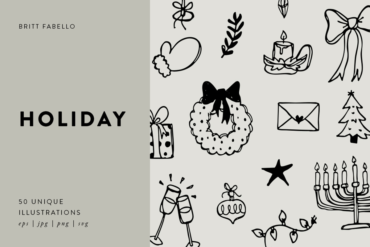 Hand Drawn Holiday Illustrations, a Seasonal Illustration by Britt Fabello (Photo 1 of 3)