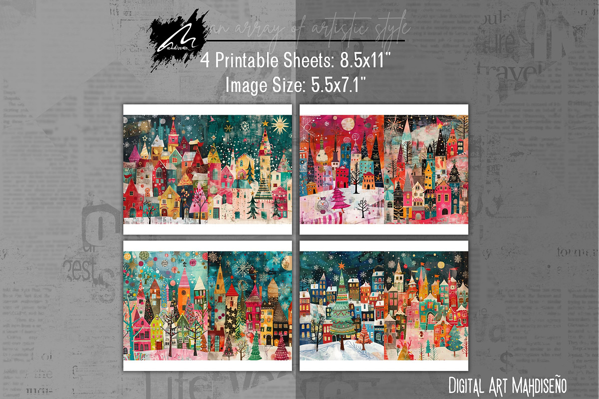 Twinkling Whimsy City, Christmas Kit, a Seasonal Illustration by Digital Art Mahdiseño (Photo 4 of 10)