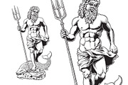 Sea God Neptune or Poseidon vector, a Person Illustration by Ledokolua (Thumbnail 3 of 3)
