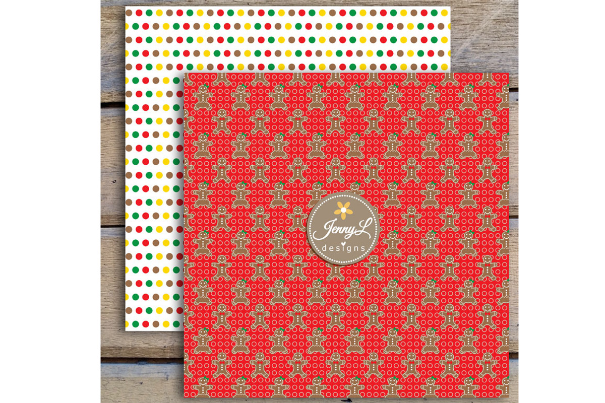 Gingerbread Digital Papers & Clipart, a Pattern Graphic by JennyL Designs (Photo 5 of 5)