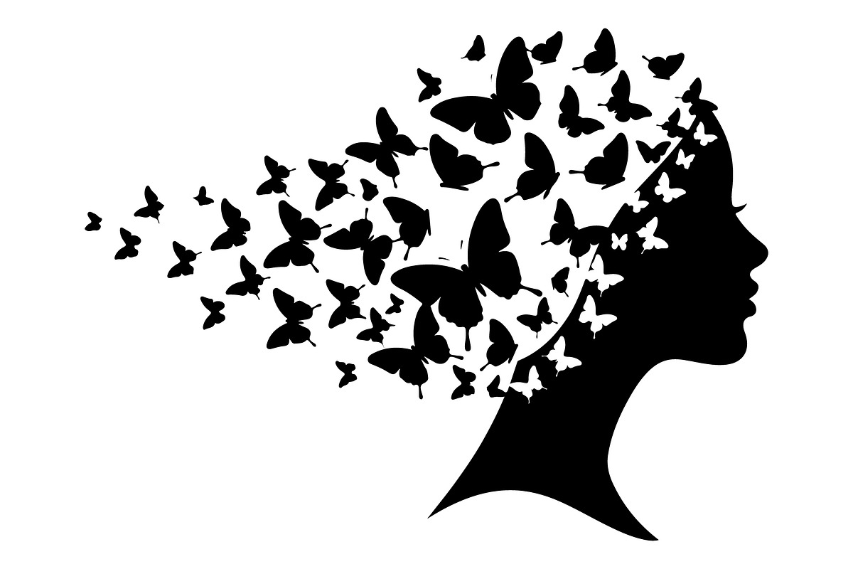 Woman Butterfly Hair Silhouette, an Object 3D Model by yasushie (Photo 2 of 31)