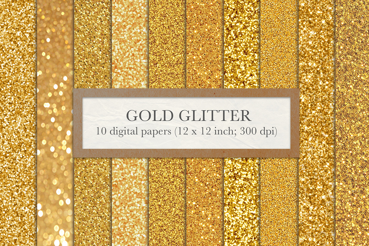 Gold glitter backgrounds, a Texture Graphic by Paper Farms