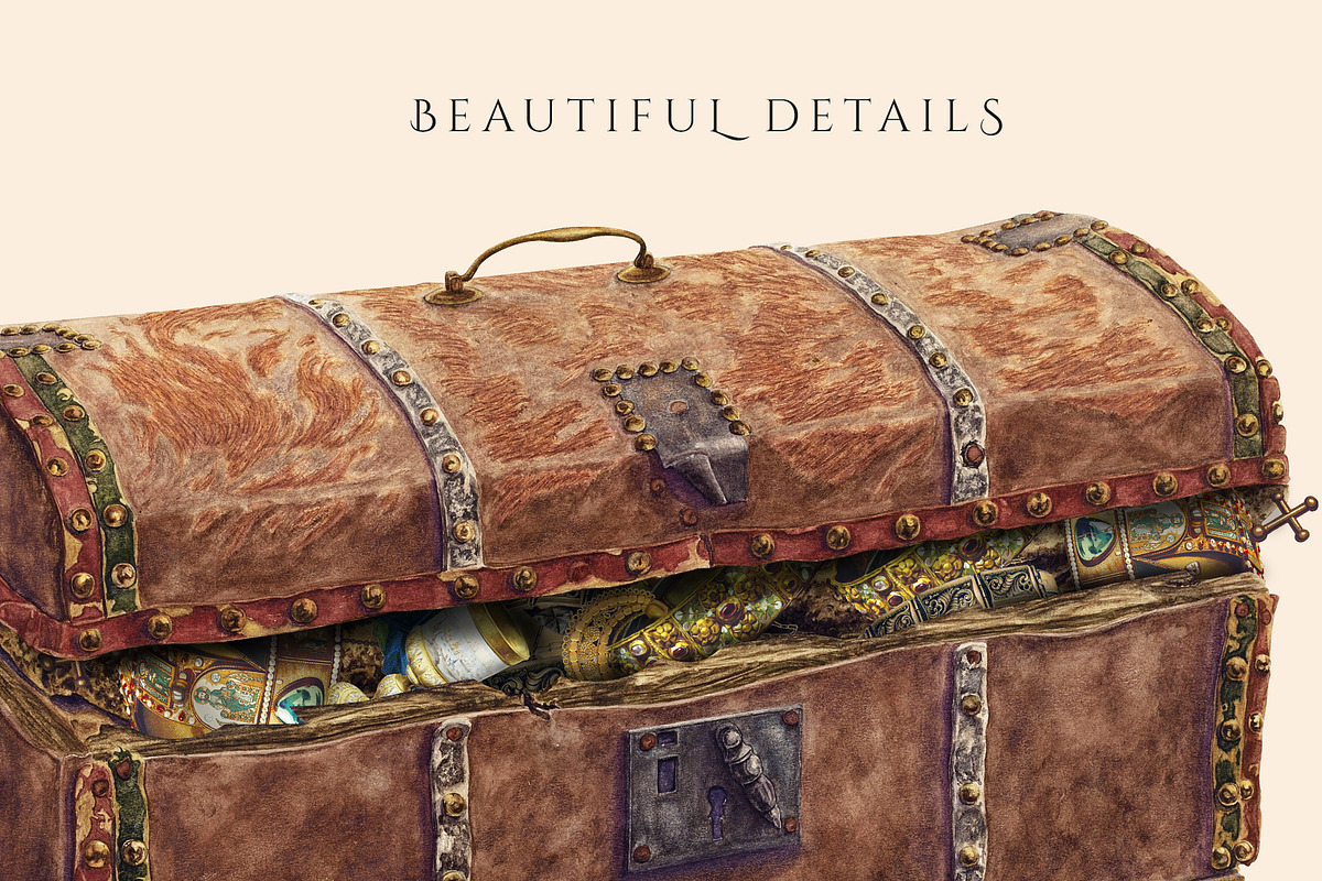 Vintage Treasure Chest Clipart, an Illustration by Secret Helper (Photo 7 of 8)