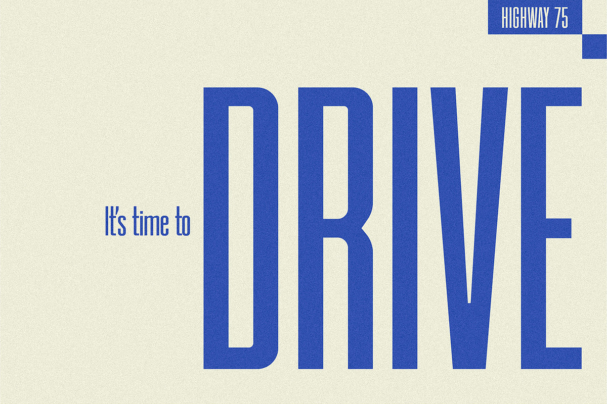 Highway 75 - Condensed Sans-Serif, a Sans Serif Font by Lateral Design (Photo 8 of 16)