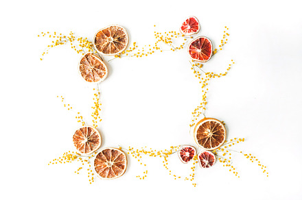 Floral frame with dry oranges, an Arts & Entertainment Photo by Floral Deco