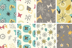 12 Mid Century 1950s Atomic Patterns