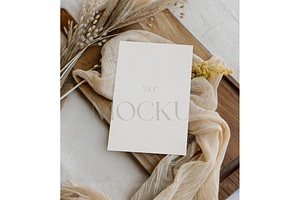 Rustic Invitation Card Mockup, a Mockup by MockupWizard