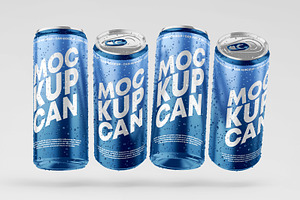 Glossy Metallic Can Mockup Set