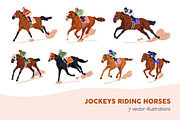 Jockeys riding race horses set, a Sport Illustration by Good Studio (Thumbnail 1 of 8)