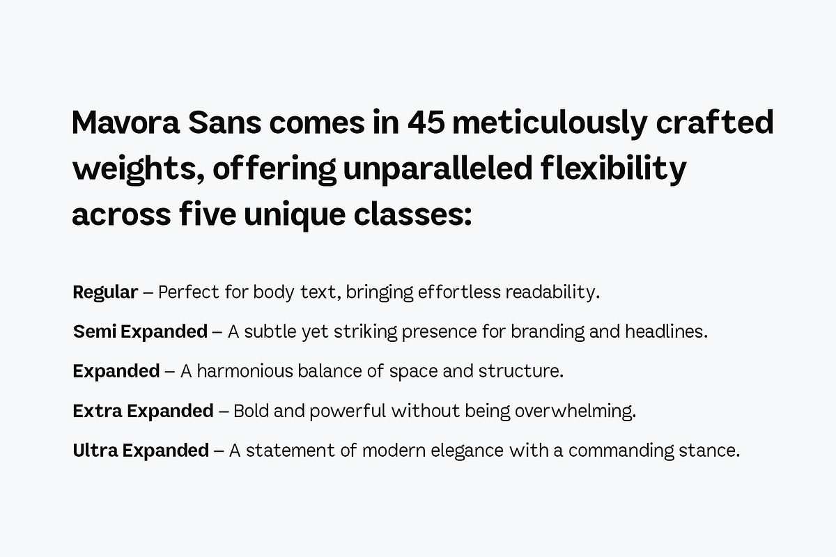 Mavora Sans Typeface - 45 Weights, a Sans Serif Font by HipFonts (Photo 6 of 10)